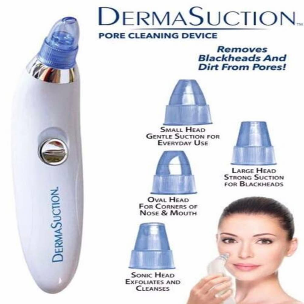 Derma Suction Pore Cleaning Device With Vacuum Action Face Pore Cleaner Facial Beauty Equipment 4 in 1 Black Head Remover