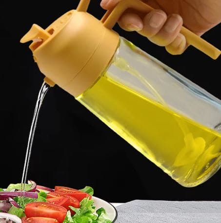 2 In 1 Oil Spray Bottle Cooking Oil Dispensers Olive Oil Sprayer Mister Kitchen Accessorie For Air Fryer Salad Baking