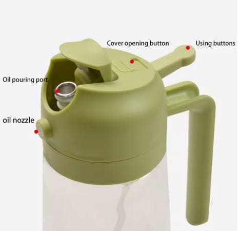 2 In 1 Oil Spray Bottle Cooking Oil Dispensers Olive Oil Sprayer Mister Kitchen Accessorie For Air Fryer Salad Baking